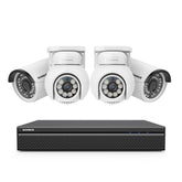 10 Channel 4K PoE Security System, 8MP Bullet & Pan-Tilt IP Cameras with AI Human/Vehicle Detection, Color Night Vision & Two-Way Audio